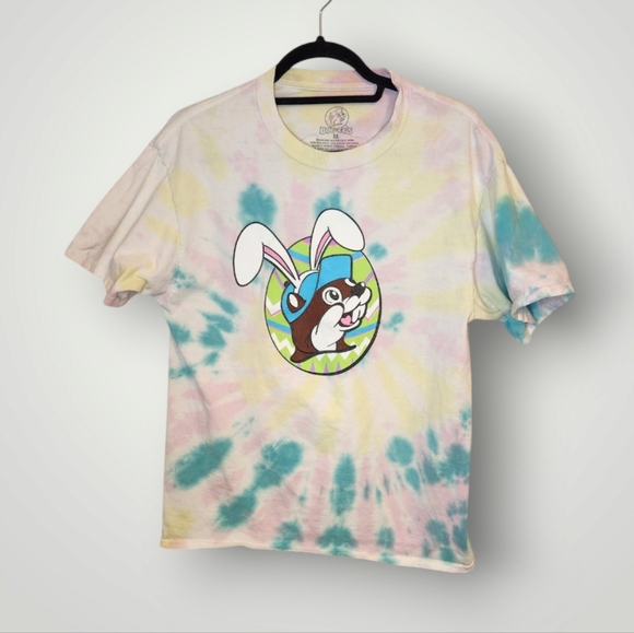 Buc-ees Easter Bunny  Tie Dye 'But Did You Dye?' Doubled Sided T-Shirt M - Picture 1 of 16